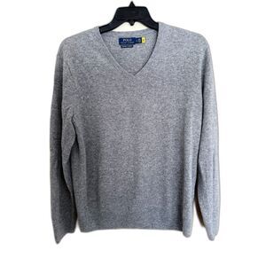 Polo Ralph Lauren Washable Cashmere V-Neck Sweater - Heather Grey